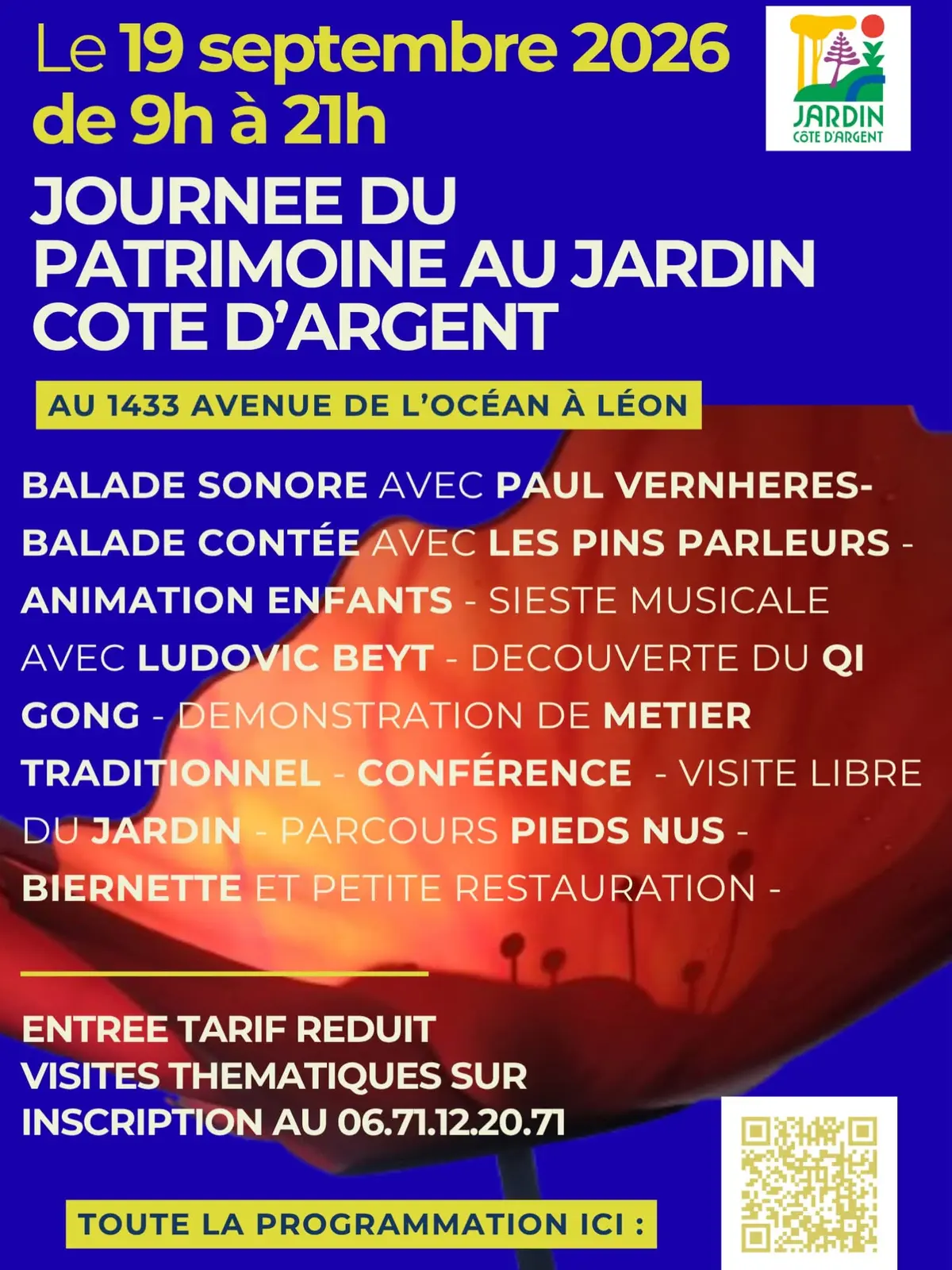 Journées du Patrimoine au Jardin de la Côte d'Argent