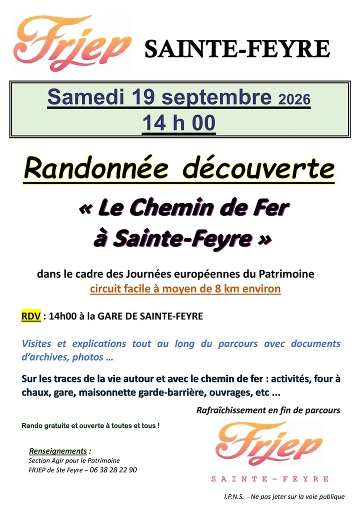 Journées du patrimoine : Randonnée découverte Le chemin de fer à Sainte-Feyre