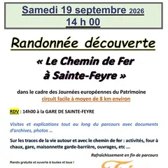 Journées du patrimoine : Randonnée découverte Le chemin de fer à Sainte-Feyre