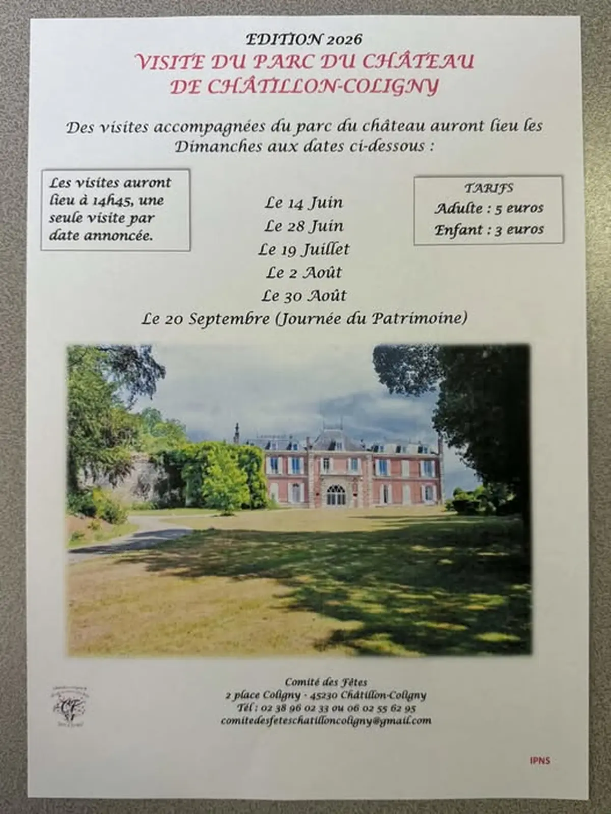 Journées du patrimoine - Visite du parc Coligny
