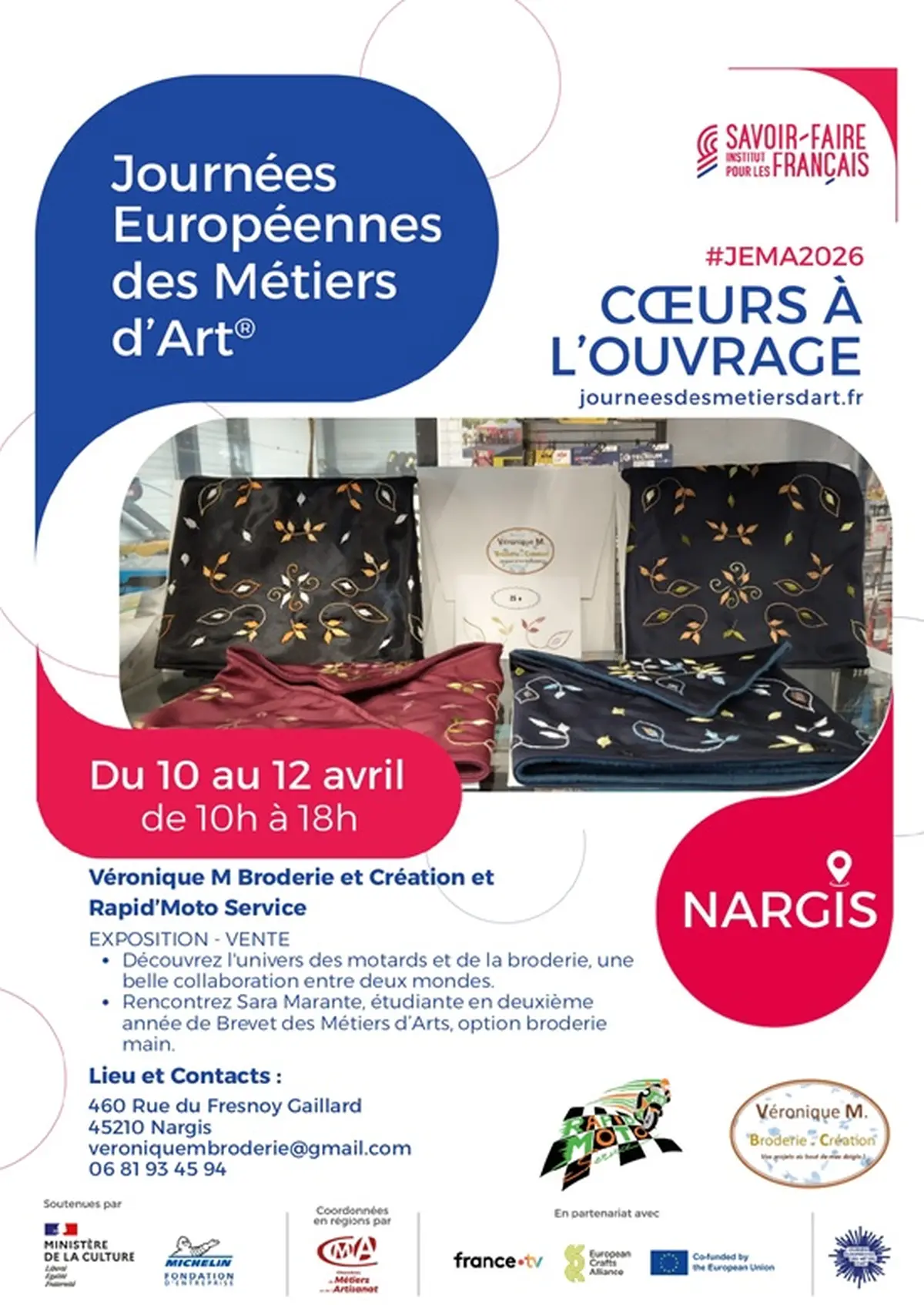 Journées Européennes des Métiers d'Art - Atelier M Broderie et Création & Rapid'Moto Service