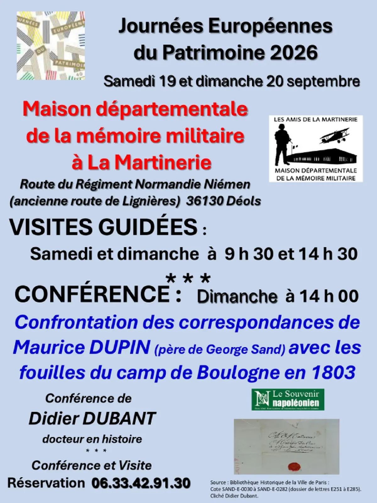 Journées Européennes du Patrimoine à la Martinerie