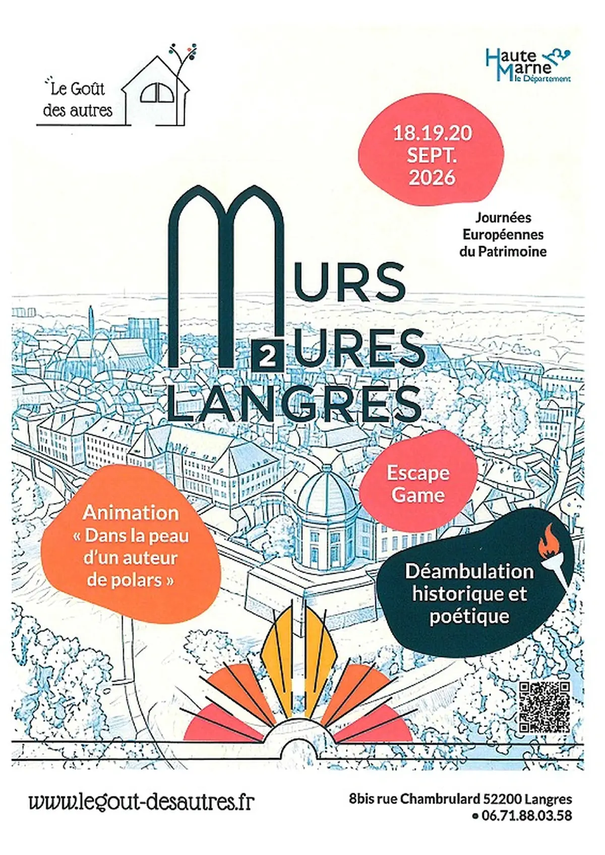 Journées Européennes du Patrimoine au Goût des Autres - Festival Murs Mures de Langres