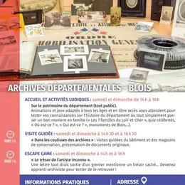 Journées Européennes du Patrimoine aux archives de Blois