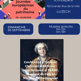 Journées Européennes du Patrimoine: Conférence de Christian Marin