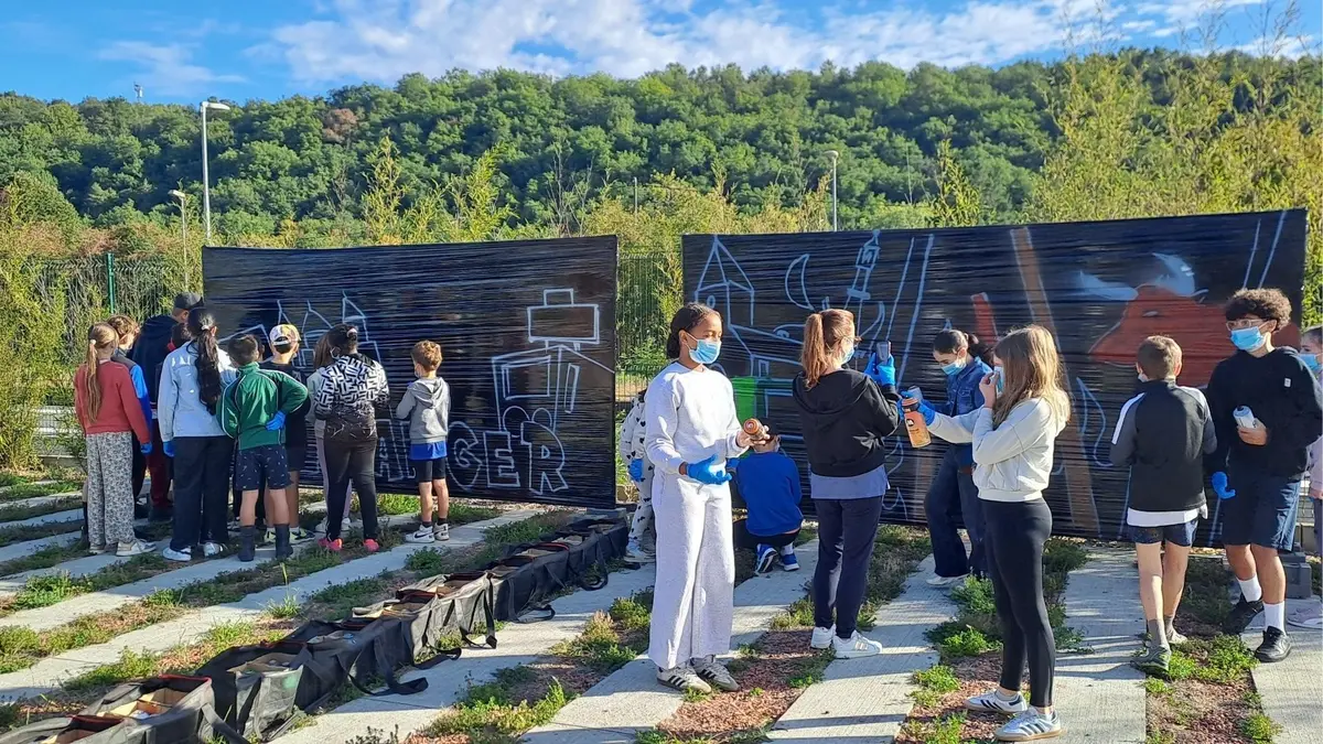 Journ&eacute;es europ&eacute;ennes du patrimoine, Fresques graff &eacute;coles de Boulazac Isle Manoire