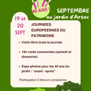 Journées Européennes du Patrimoine Jardin d'Arsac