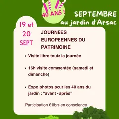 Journées Européennes du Patrimoine Jardin d'Arsac