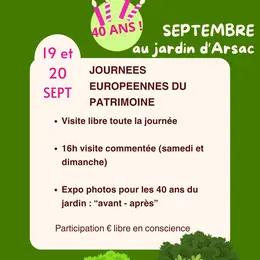 Journées Européennes du Patrimoine Jardin d'Arsac