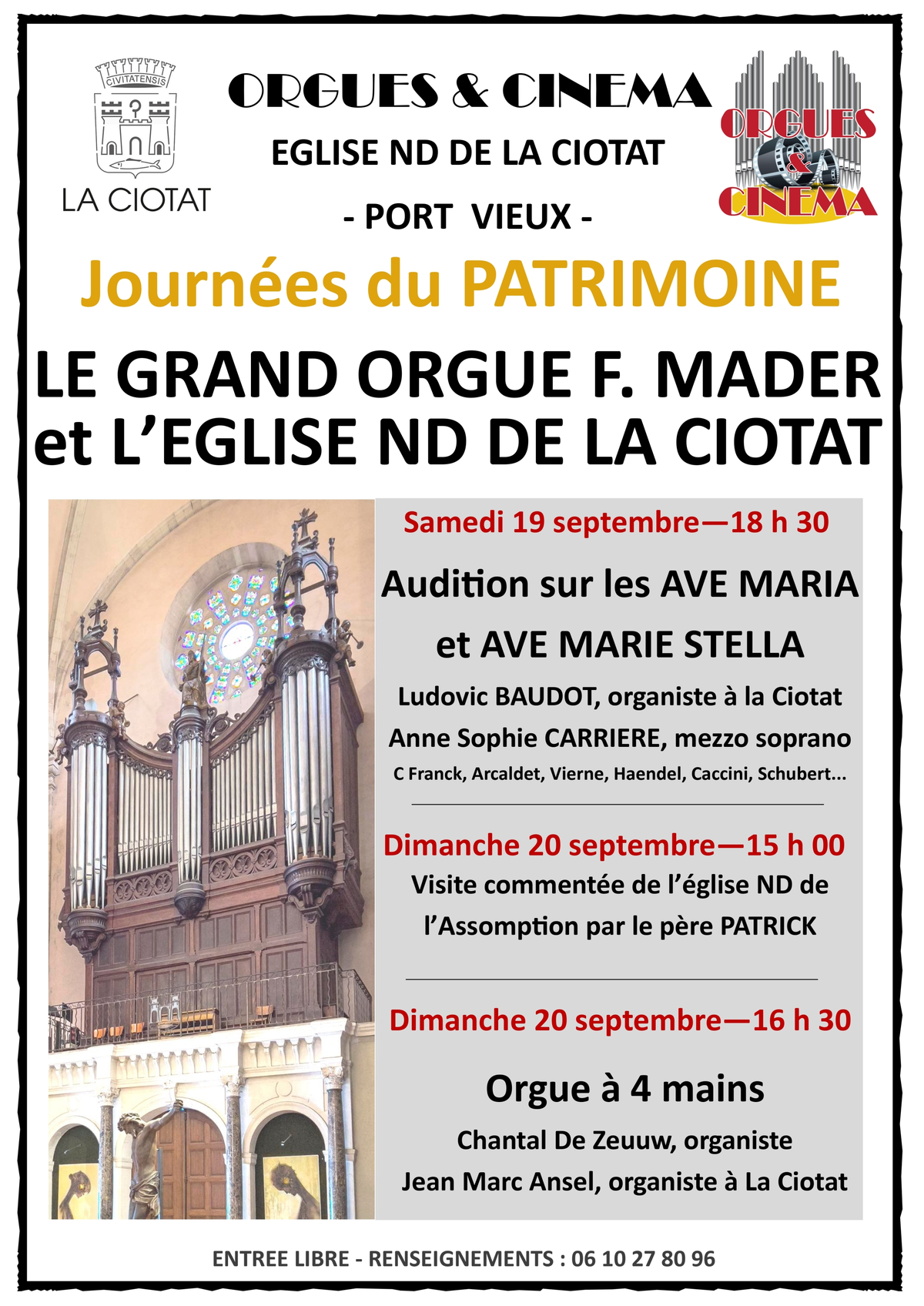 Journées Européennes du Patrimoine : le grand orgue F. Mader et l’église Notre-Dame de l'Assomption