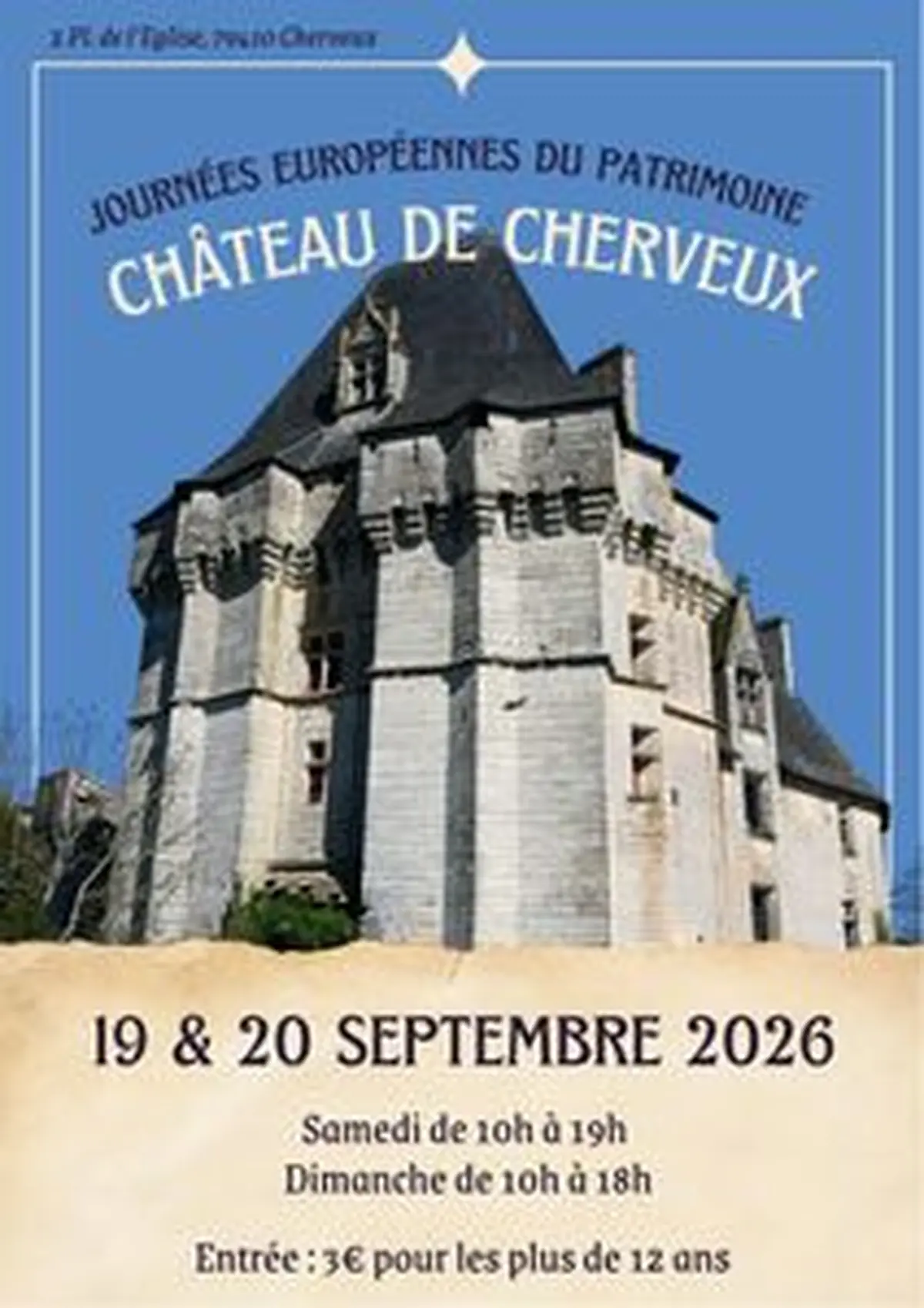 Journées Européennes du patrimoine : Visites guidées du Château de Cherveux