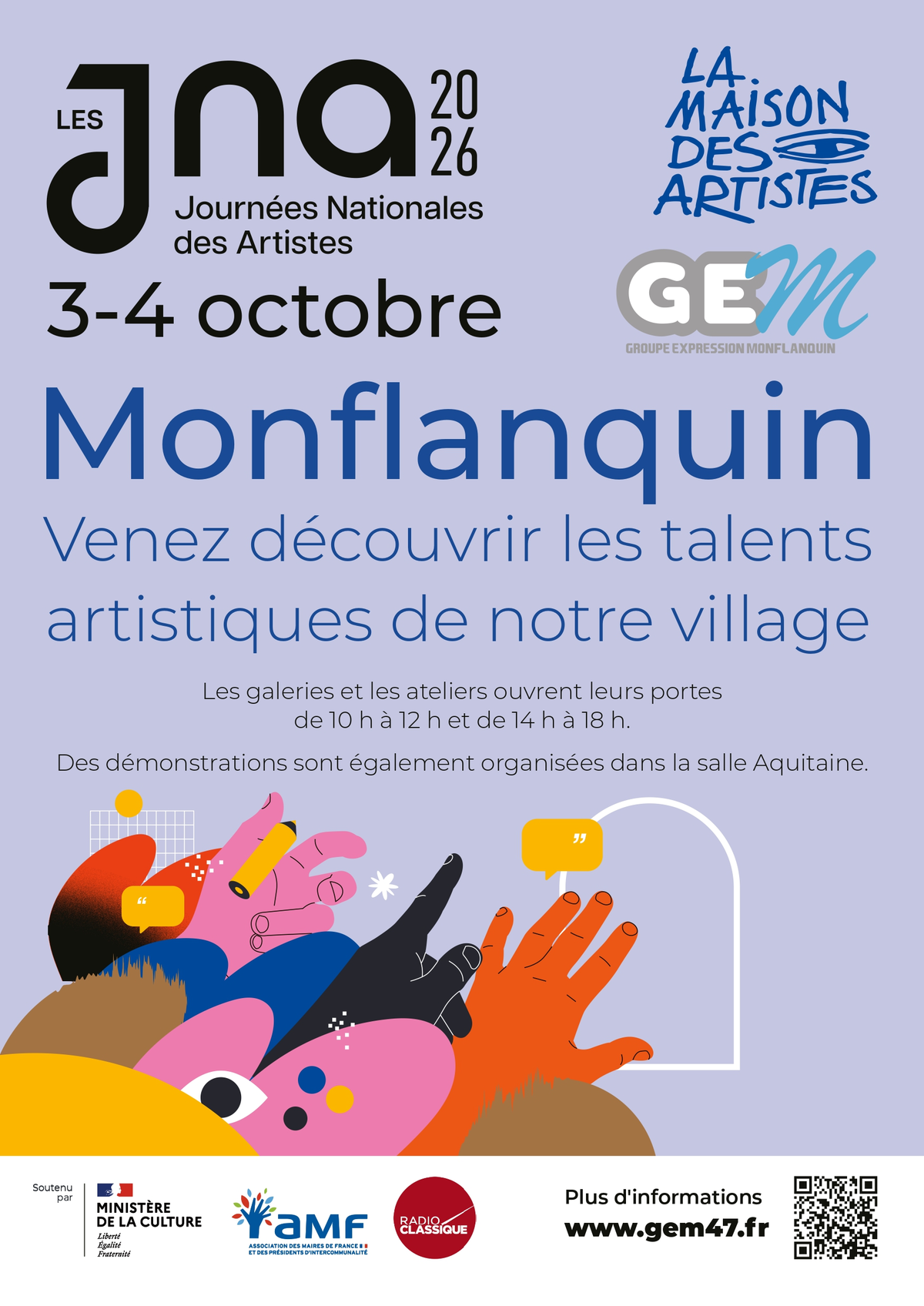 Journées Nationales des Artistes : Venez découvrir les talents artistiques de notre village !
