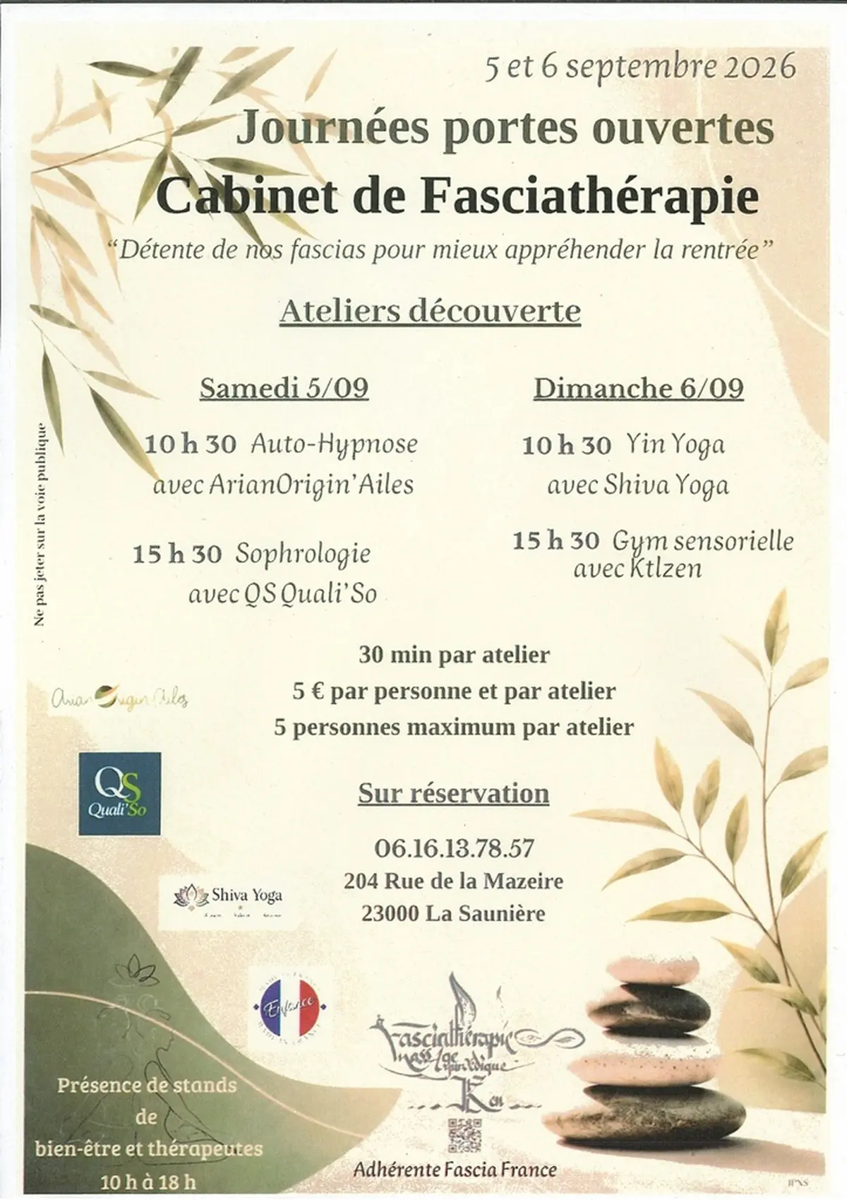 Journées portes ouvertes : cabinet de Fasciathérapie