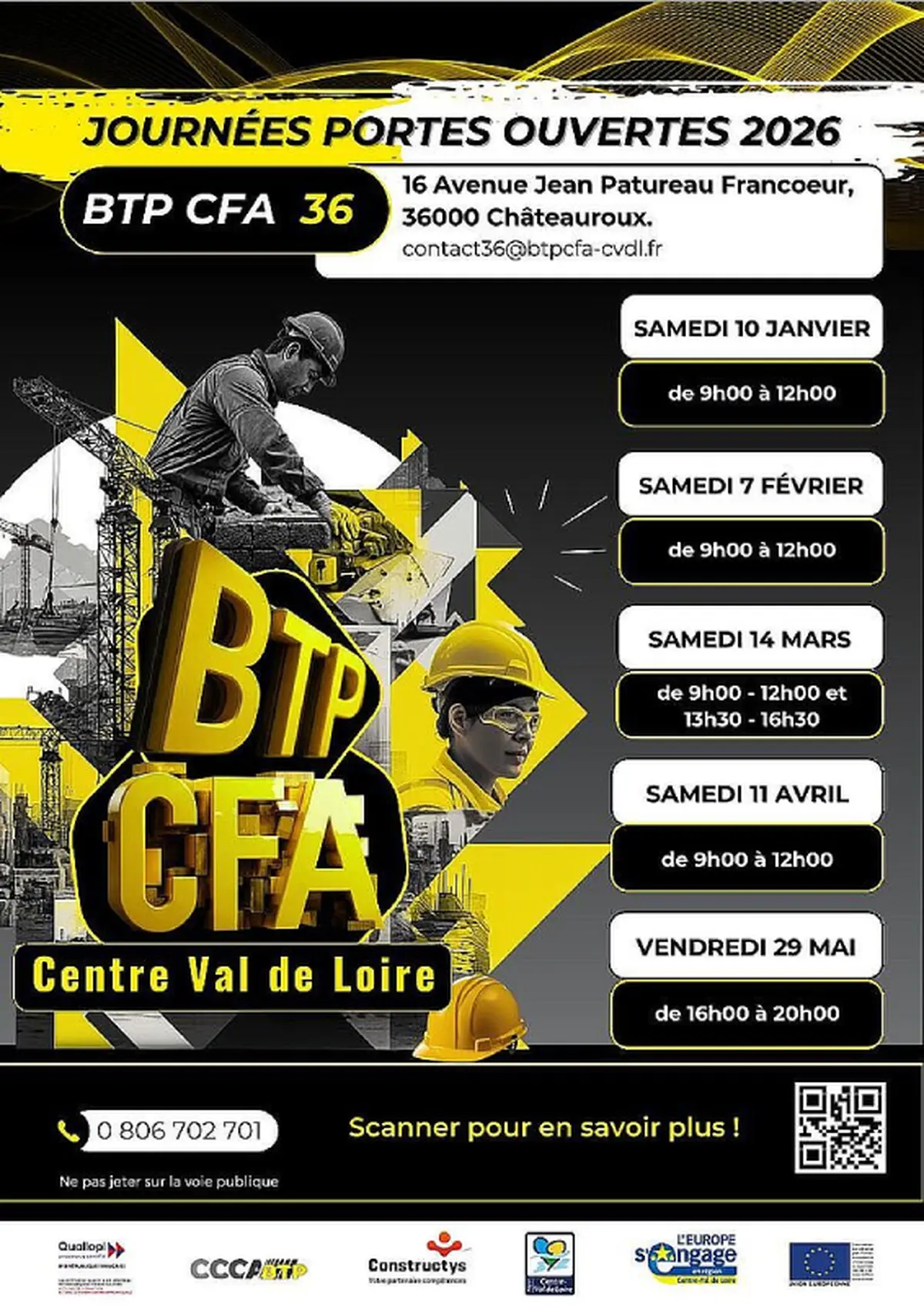 Journées portes ouvertes CFA BTP 36