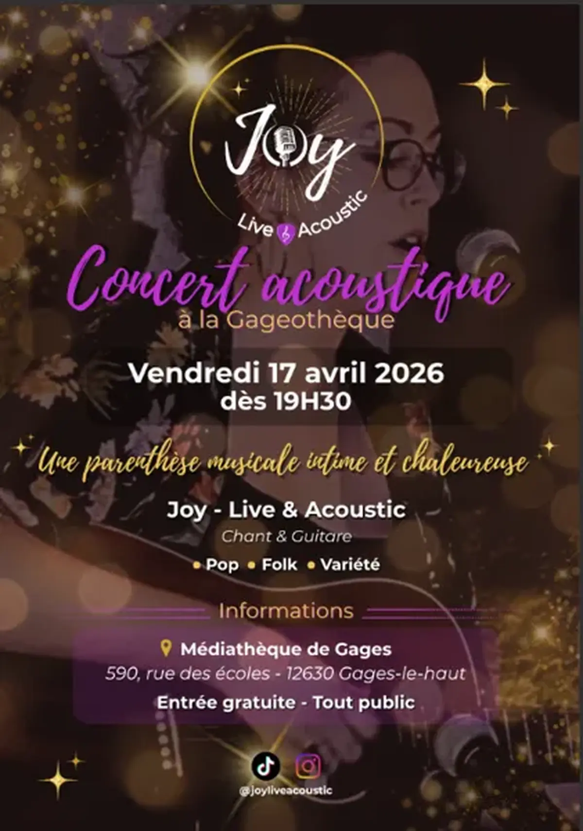 Joy, concert acoustique