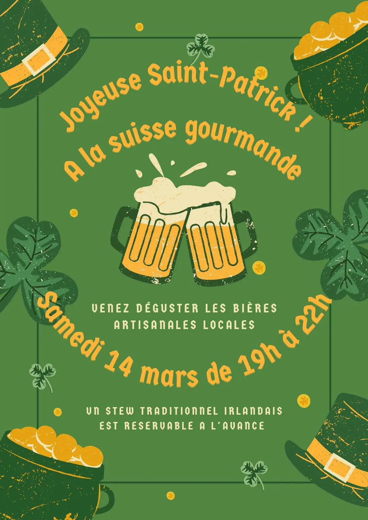 Joyeuse Saint-Patrick ! A la SUISSE GOURMANDE