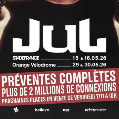 JUL : les toutes dernières places en vente ce matin !