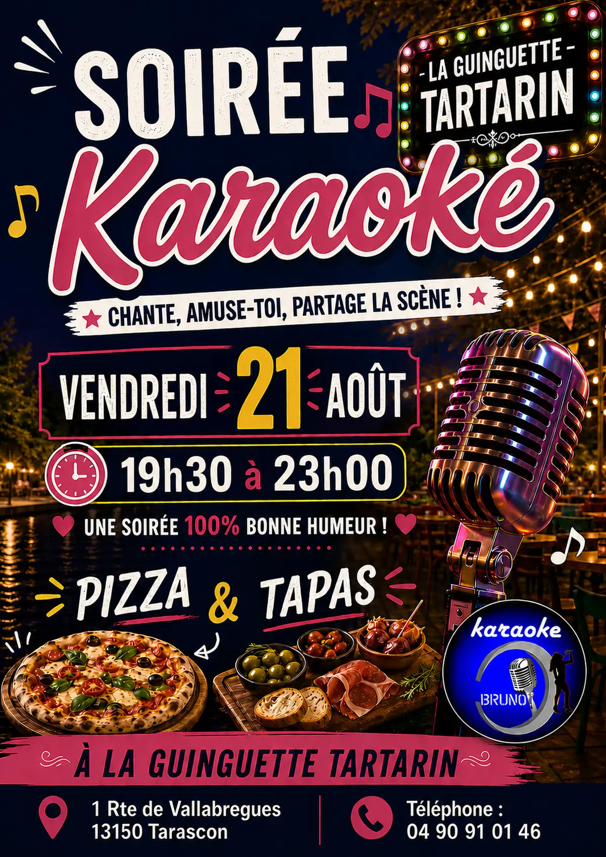 Karaoké avec Bruno à la Guinguette Tartarin
