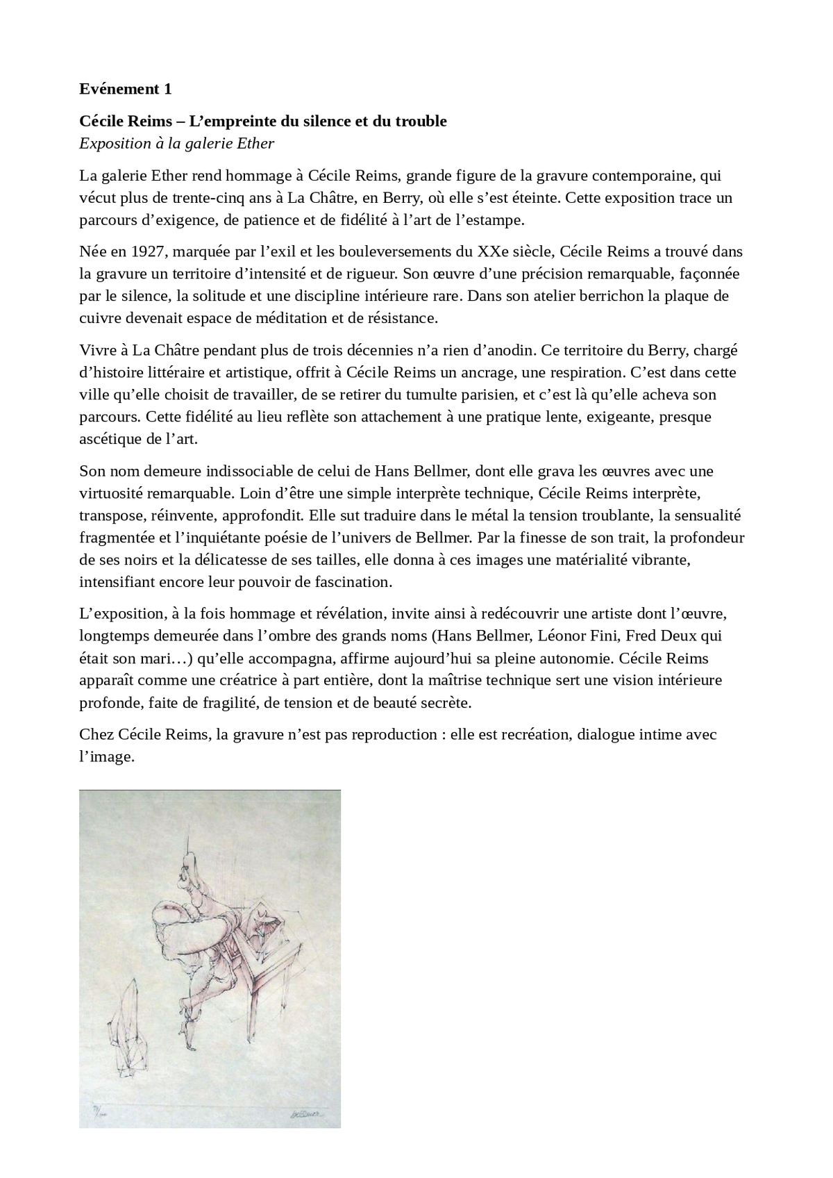 L'amour et le trouble, l'empreinte du silence et du trouble , Galerie Ether