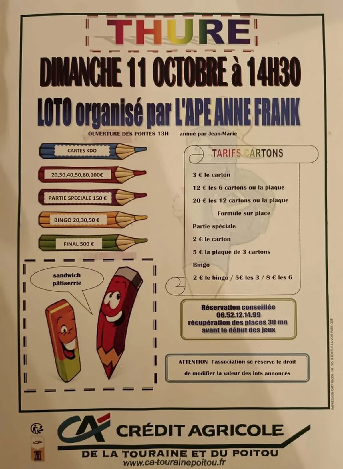 L’APE Anne Frank organise son loto