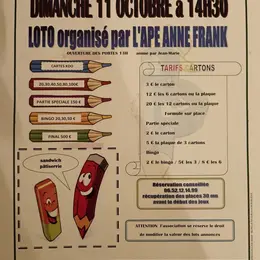L’APE Anne Frank organise son loto