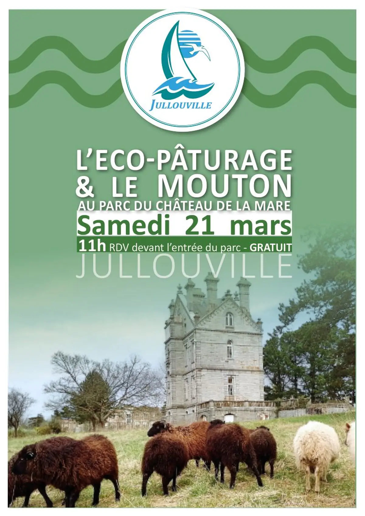 l'Eco-pâturage du parc du Château de la Mare