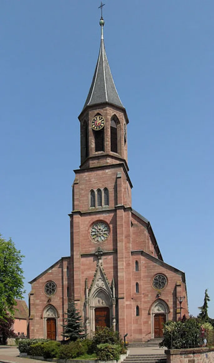 L\'église Saint-Martin de Wihr au Val dans le Haut-Rhin, en Alsace