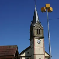 L'église Saint-Maurice au centre de Guewenheim, à l'entrée de la Vallée de la Doller DR