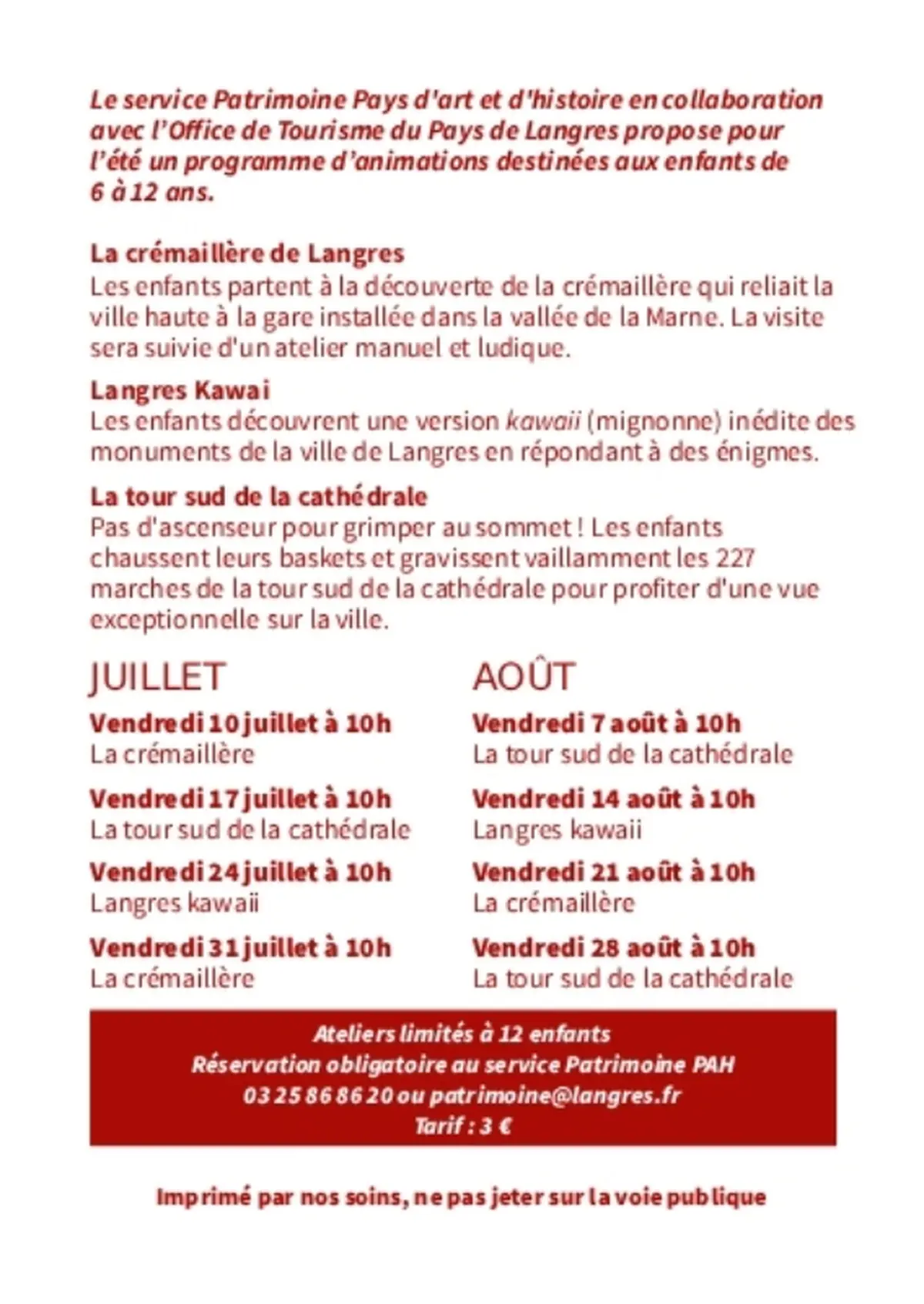 L'été des 6-12 ans 2026