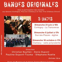 L'harmonie de Corbigny et la Philharmonie de Clamecy présentent : Bandes Originales