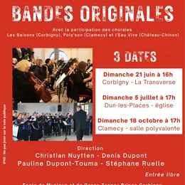 L'harmonie de Corbigny et la Philharmonie de Clamecy présentent : Bandes Originales