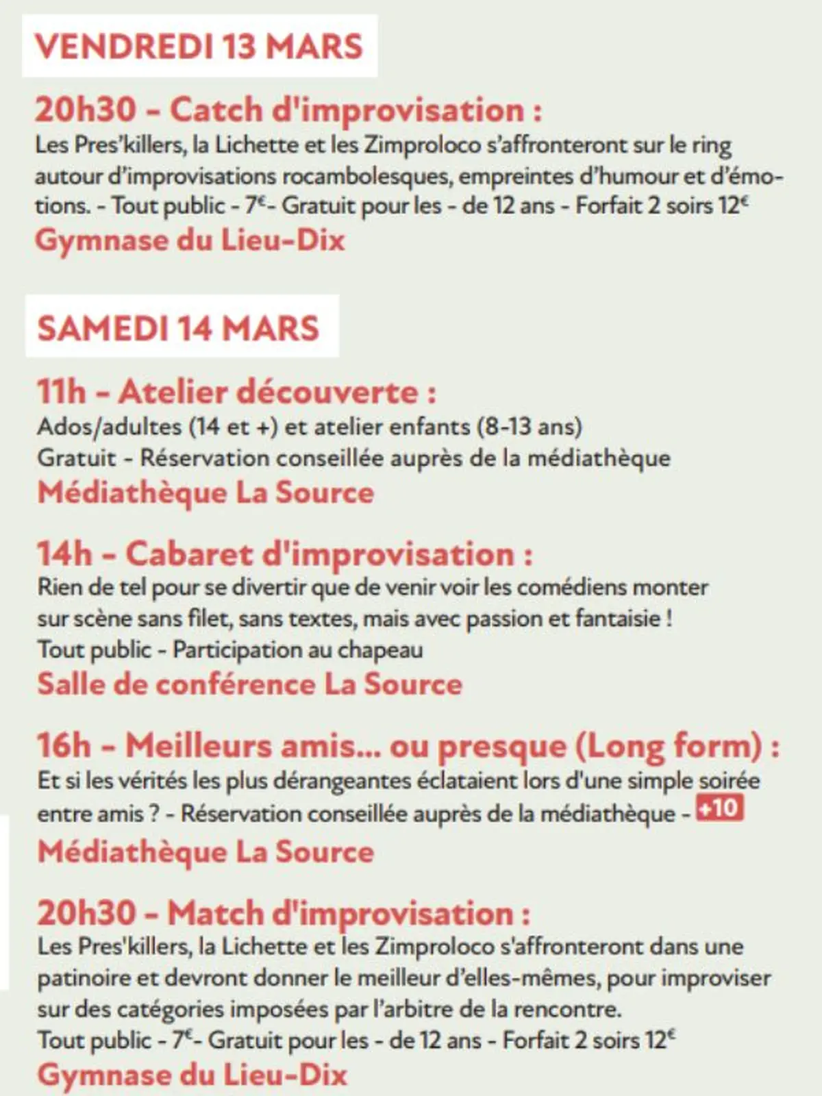 L'improbable festival