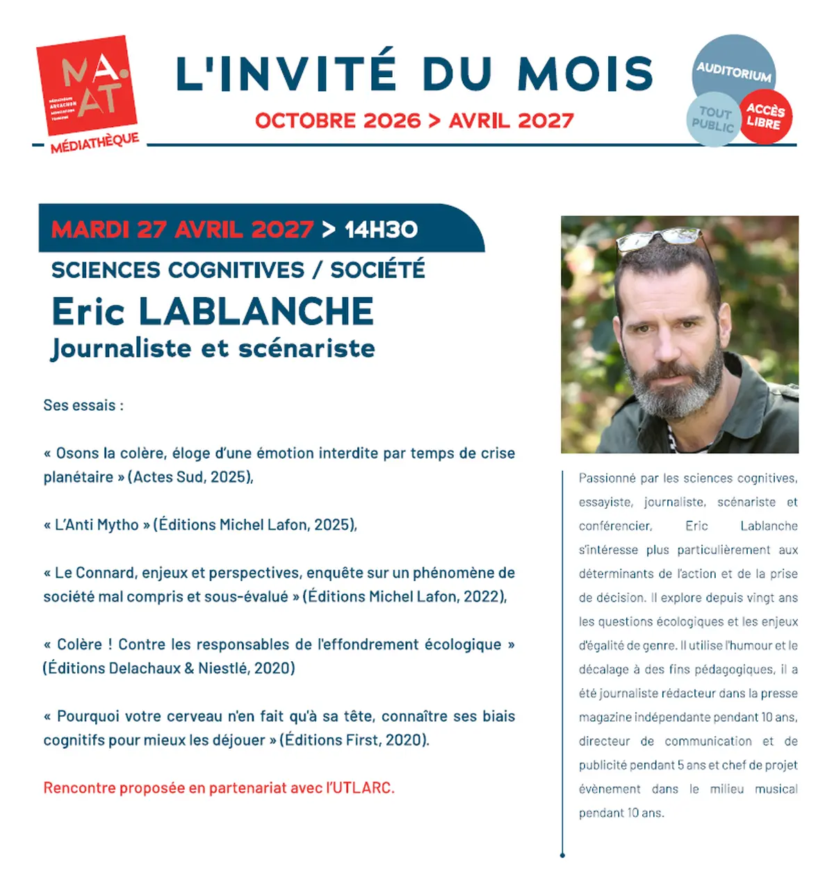 L'invité du mois : Eric Lablanche