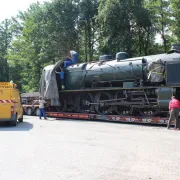 L\'unique et gigantesque 141 C arrive au Train Thur Doller !