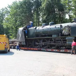 L'unique et gigantesque 141 C arrive au Train Thur Doller !
