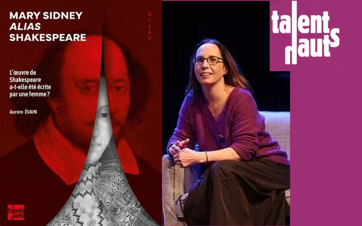 montage couverture livre d'Aurore Evain accompagné de son portrait et du logo de la maison d'édition