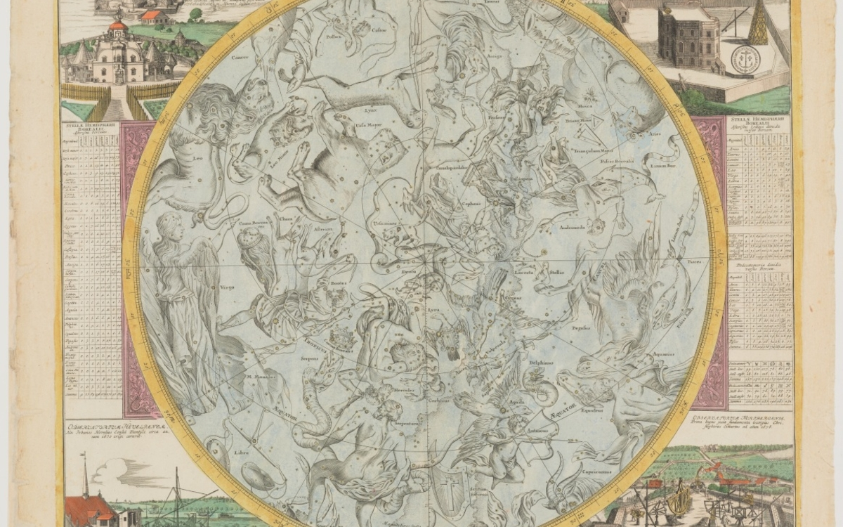 « Hemisphaerium Coeli Boreale... » [Voûte céleste de l'hémisphère Nord], par Johann Gabriel Doppelmayr et Jean-Baptiste Homann, 1730-1742. Gravure sur cuivre Archives Nationales, MAP/6JJ/94/C, pièce 62