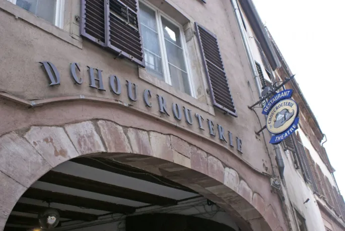 La Choucrouterie, malgré sa renommée, est bien discrète dans le quartier Finkwiller