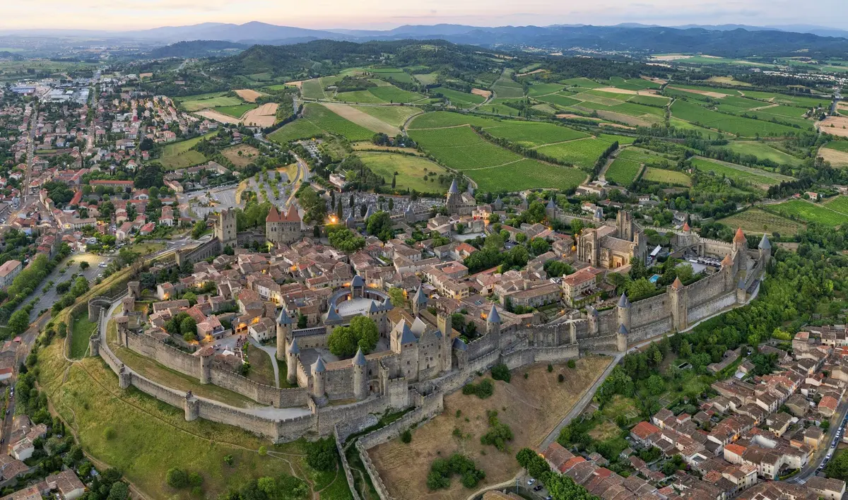 Une vue aérienne de la Cité de Carcassonne