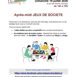 La Coopérative des Savoirs propose : Après-midi jeux de société