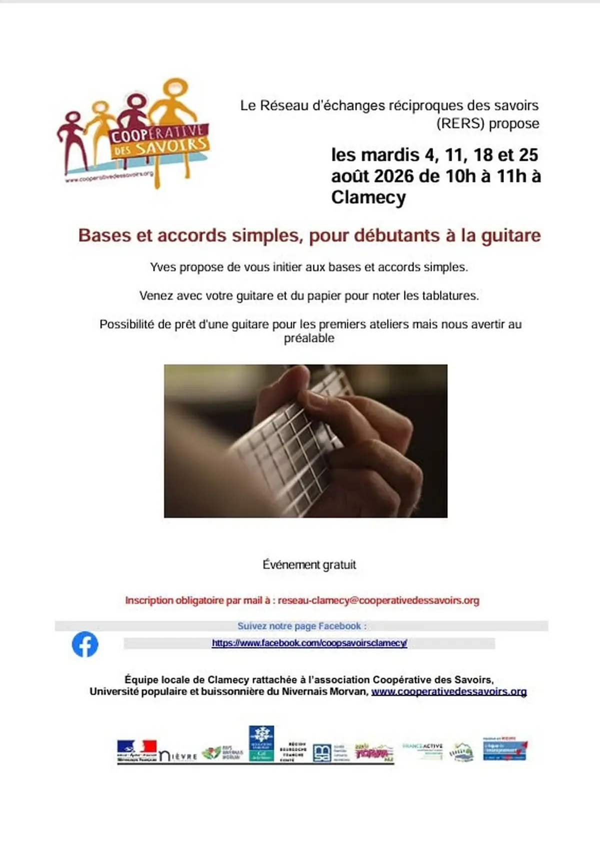La Coopérative des savoirs propose : Bases et accords simples pour débutants à la guitare