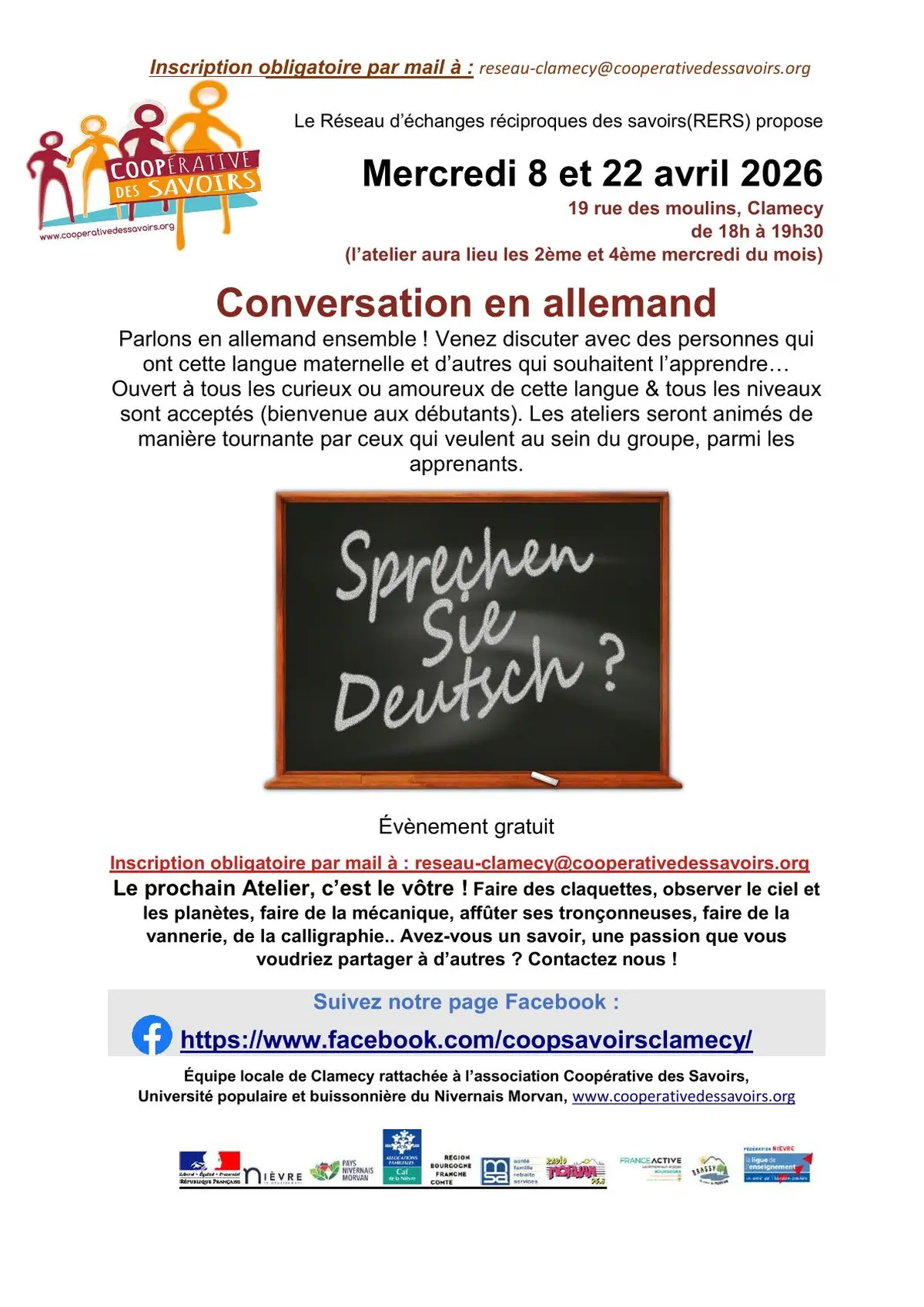 La Coopérative des Savoirs propose :  Conversation en allemand