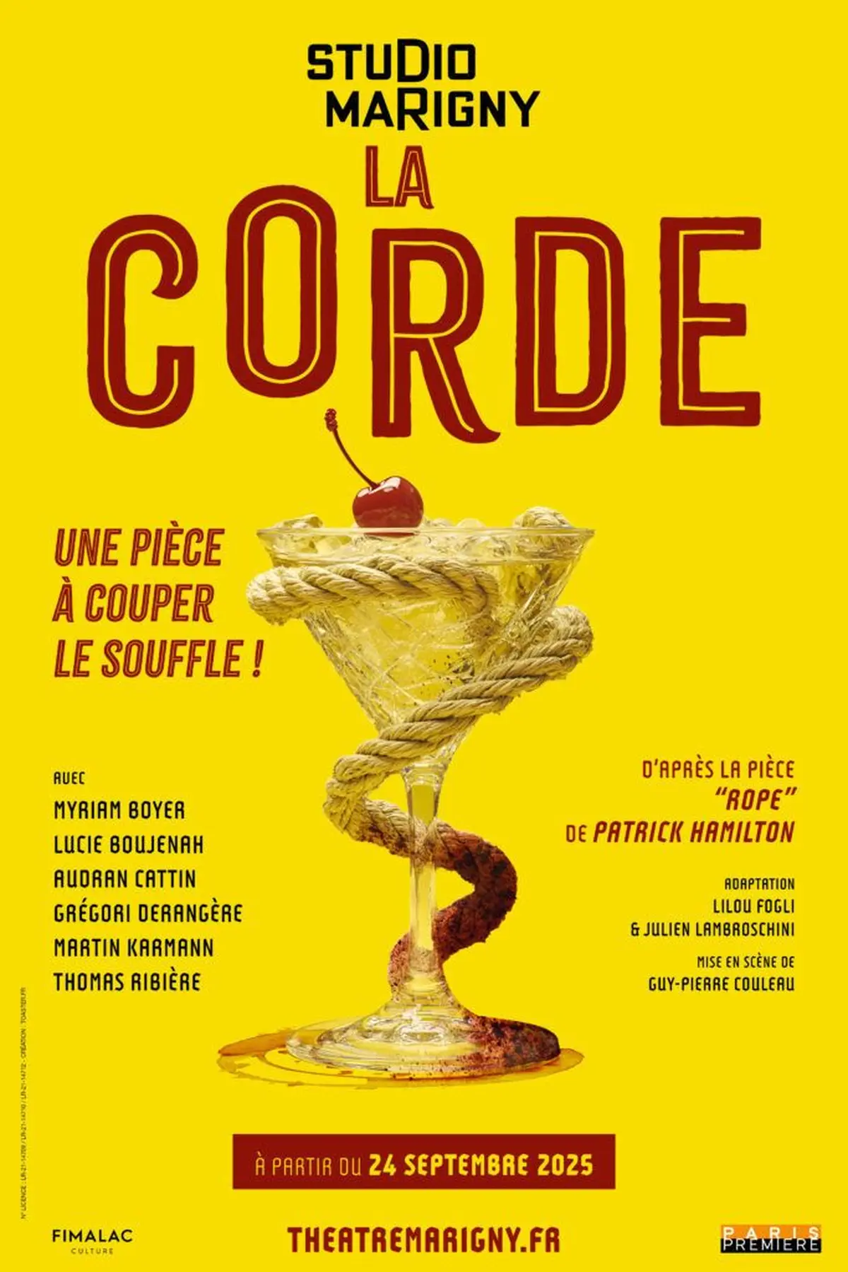 La Corde - de Patrick Hamilton - Théâtre Marigny - Studio, Paris