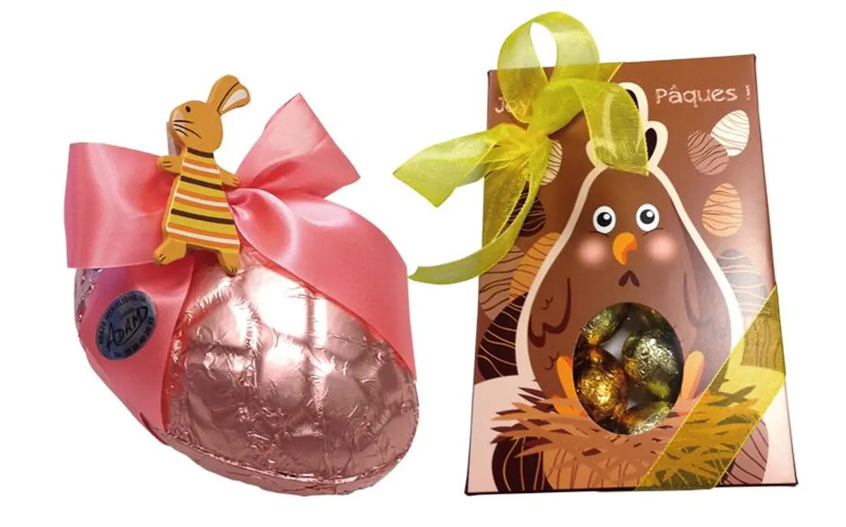 La drôle de boîte d'oeufs - confiserie Adam
