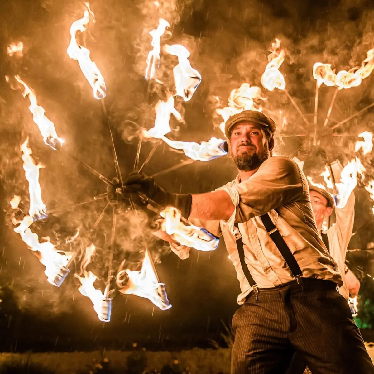 Spectacle de feu à l'Ecomusée d'Alsace
