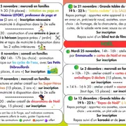 La Forge activités en familles ( Novembre / Décembre )