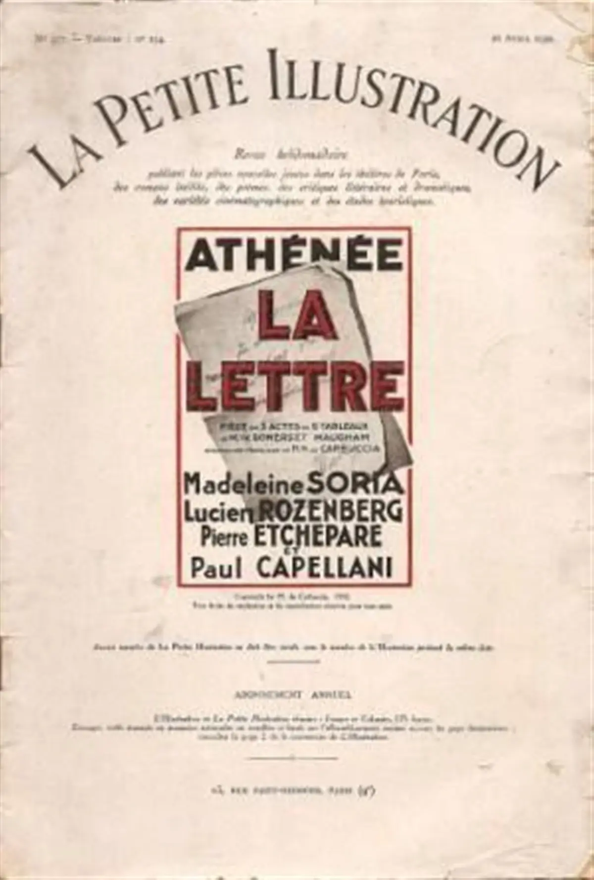 La Lettre, drame de Somerset Maugham