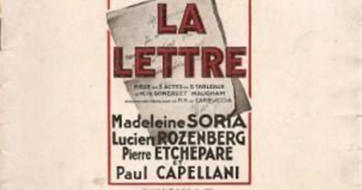 La Lettre, drame de Somerset Maugham