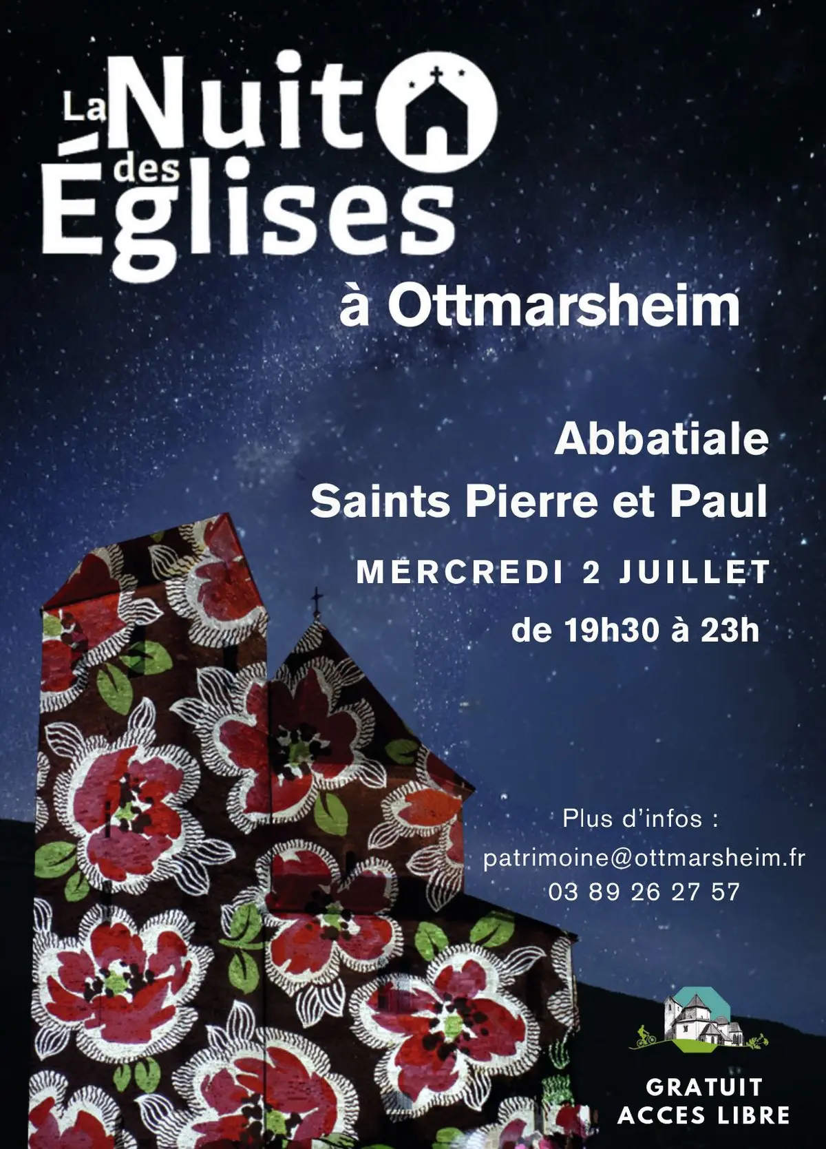 L'affiche de la prochaine Nuit des Eglises à Ottmarsheim