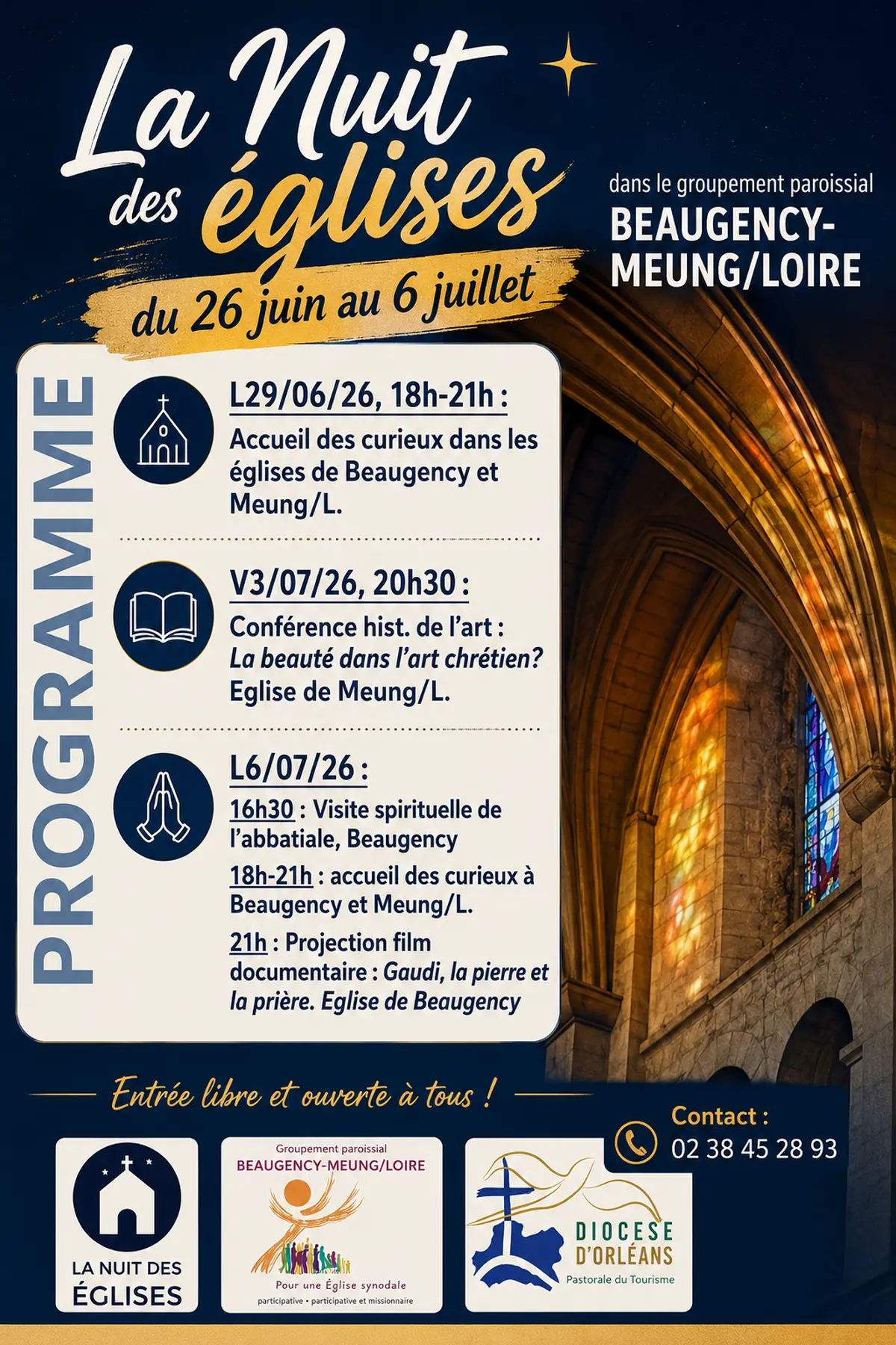 La Nuit des Eglises : Visite de la collégiale de Meung-sur-Loire